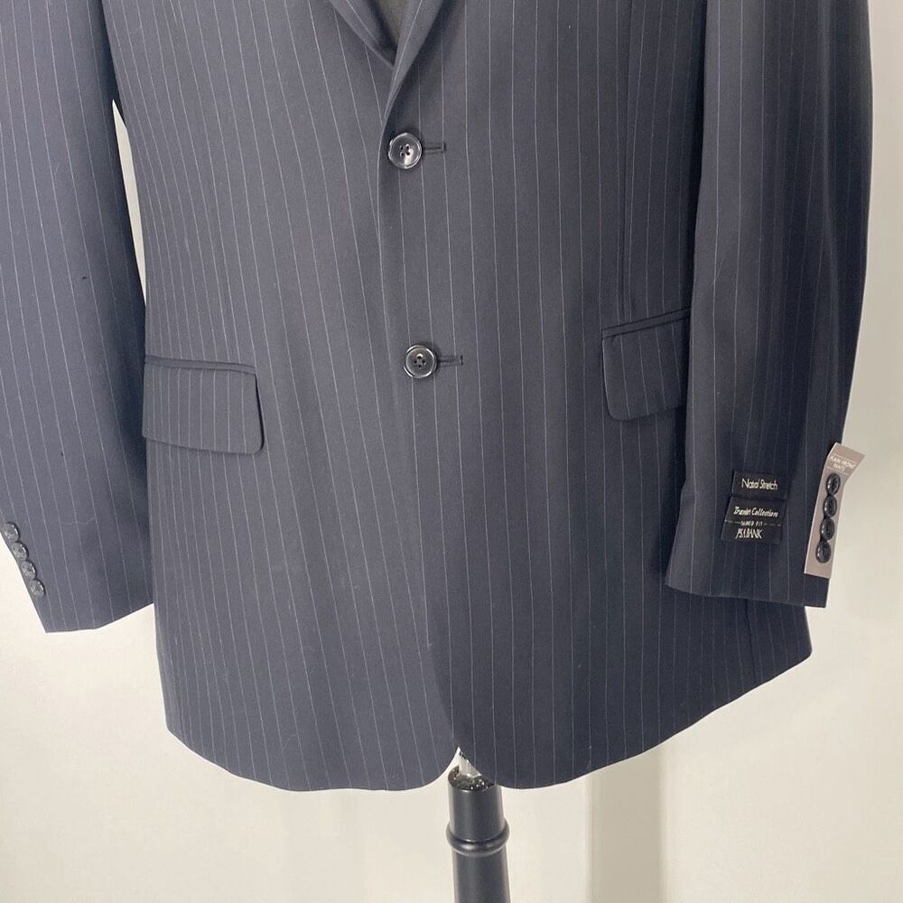 New Jos.A Bank Traveler’s Collection Men's Jacket Pants Suit 2 Piece Black *FLAW - Picture 8 of 17